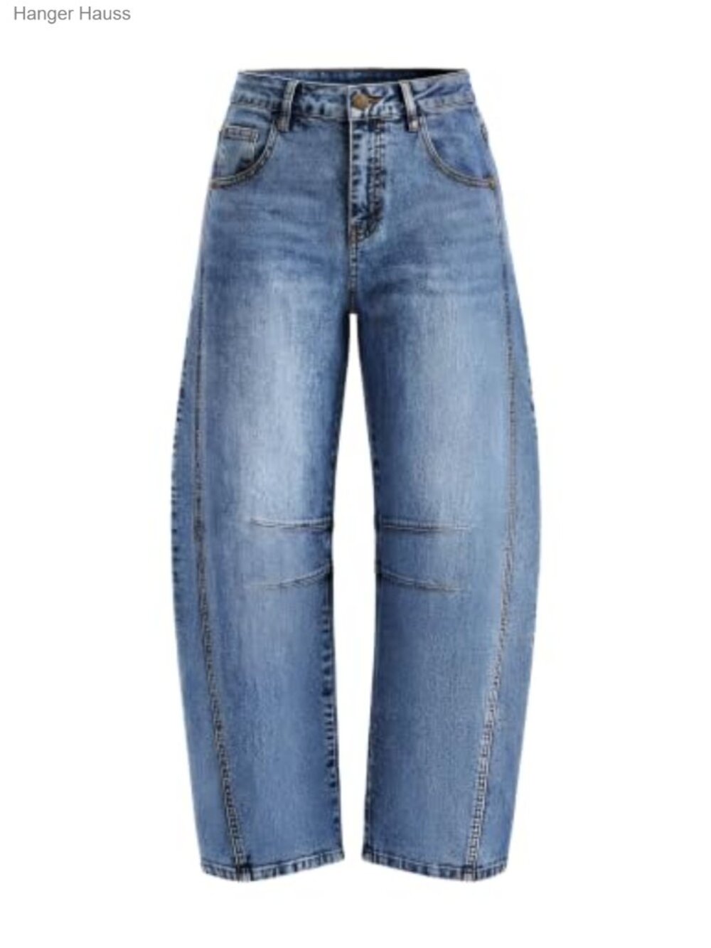 ZESICA Women High Waisted Wide Leg Barrel Jeans Relaxed Fit Ankle Pants